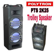 Polytron Speaker Portable Free 2 Mic Wireless PTS 2K25 PTS2K25 Trolley