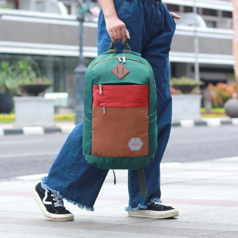 Herbie - Tas Backpack Wanita Terbaru | Tas Ransel Punggung Cantik | Tas Sekolah Kuliah Kerja Cewek | Tas Perempuan Style Milenial Bahan Cordura | Tas Gendong