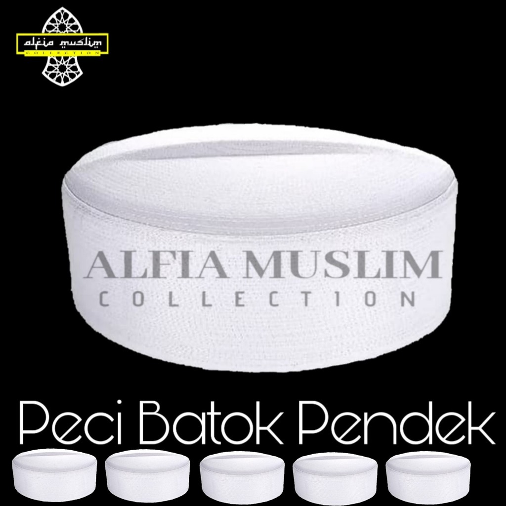 Peci Batol Pendek / Peci Haji / Peci putih / Kopiah  Haji / Songko / Kopyah Putih