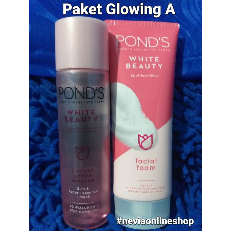 ✔Paket Glowing Bersinar✔ Ponds WB FF 100ml, Potion Essence 50ml