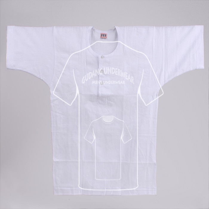 KAOS OBLONG PRIA 777 KANCING OKC 777 34-36,BAHAN 100% COTTON