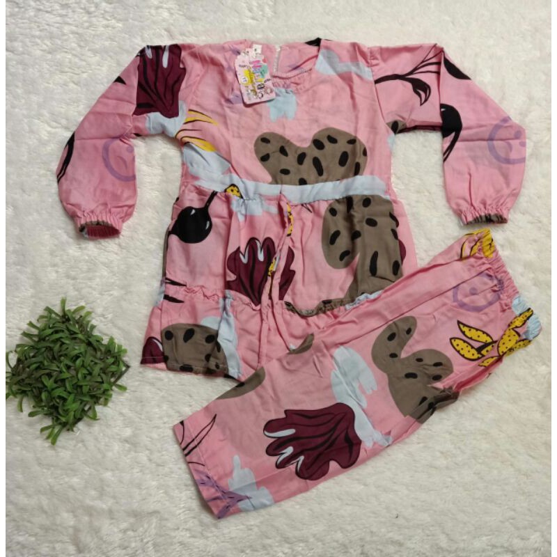 ( BISA COD ) setelan anak tunik kaktus size 1-8 tahun