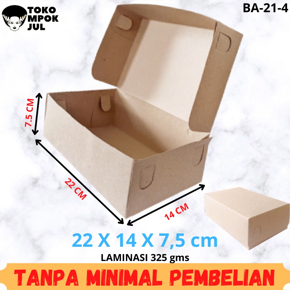 

TANPA MINIMUM - Box Dus Kotak Kardus Martabak Terang Bulan Brownies Kue Bolu Lapis Bika Ambon 22x14x7,5 cm Laminasi