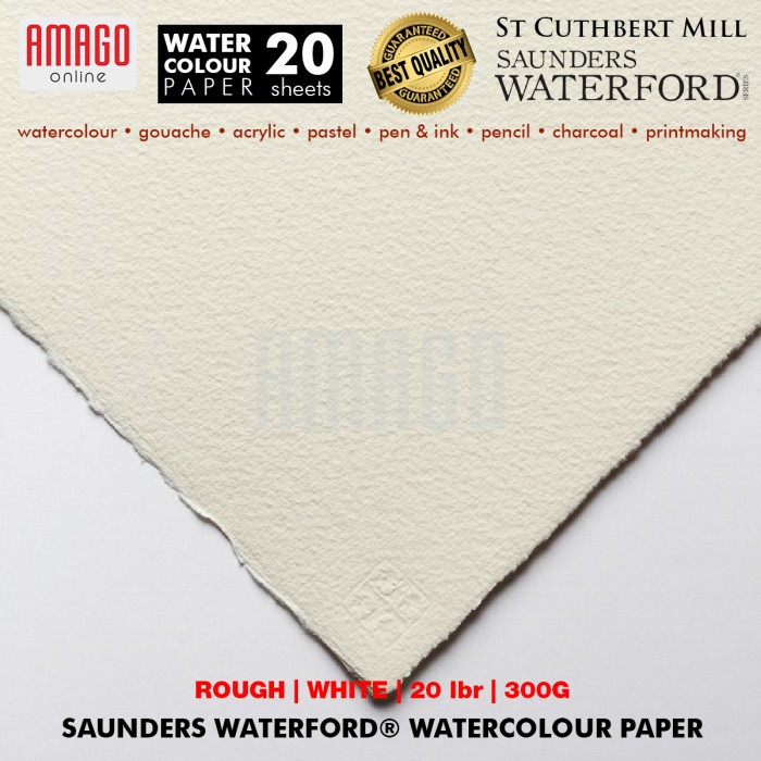 Saunders Waterford Watercolour Paper Rough Grain - White - 300g - 20 lembar - 410x310 mm