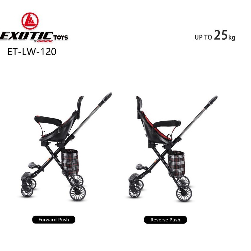 Stroler Anak Bayi Balita Kursi Dorong Micro Stroller Trike Exotic ET LW120 Lipat Garansi SNI-4