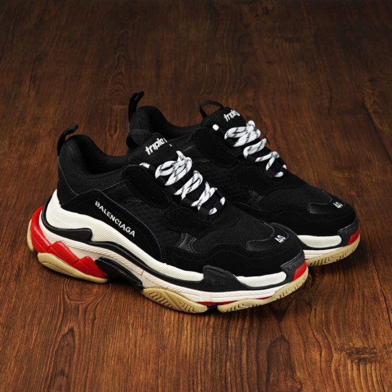 black and red triple s
