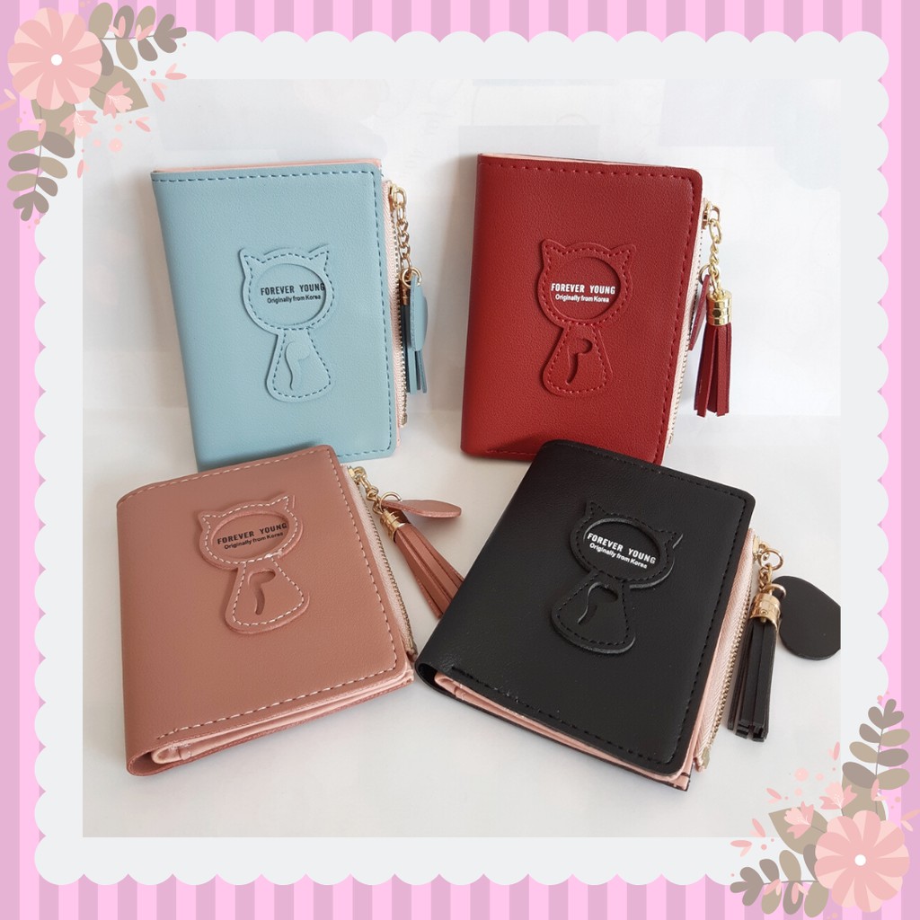 Dompet lipat Kucing / Dompet wanita / Dompet kecil tipis import BOTUSI