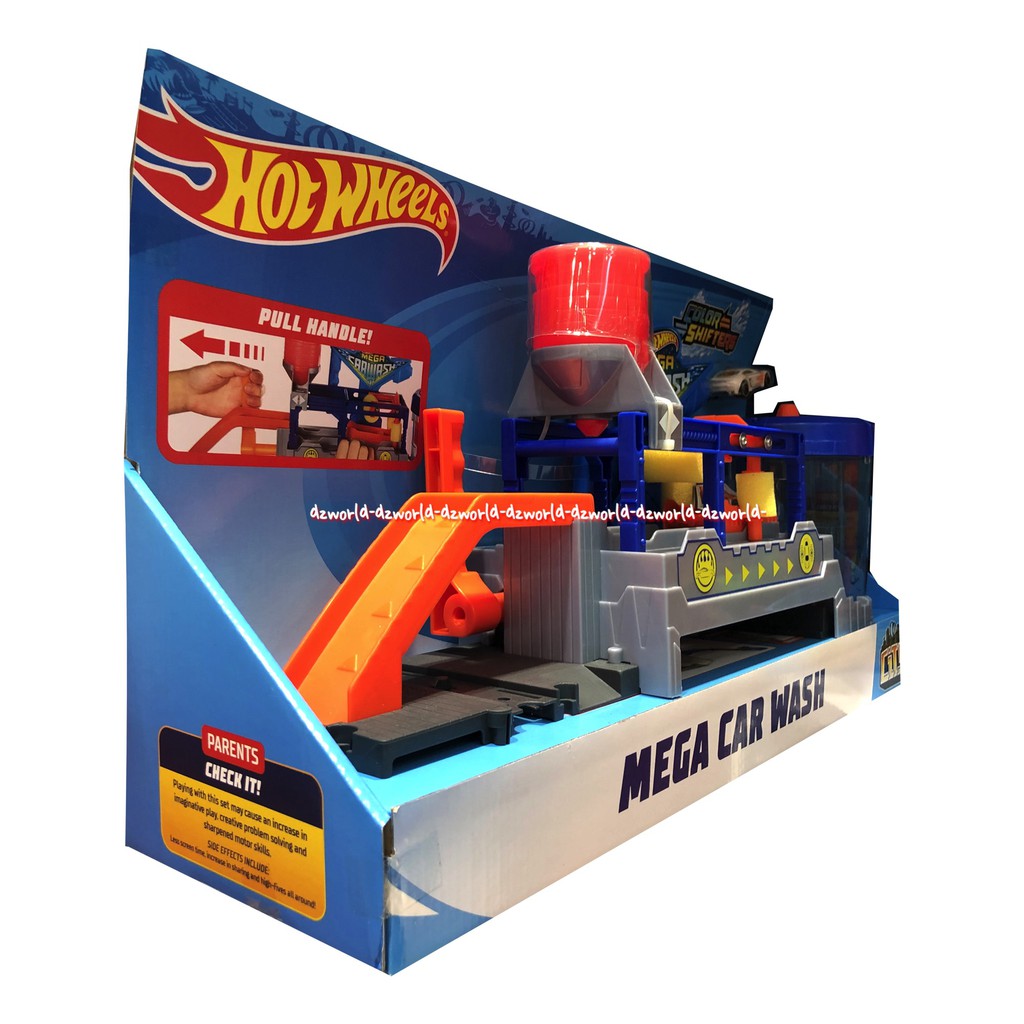 Hotwheels Mega Car Wash Mainan Anak Alat Mesin Pembersih Pencuci Mobil Hotwheels