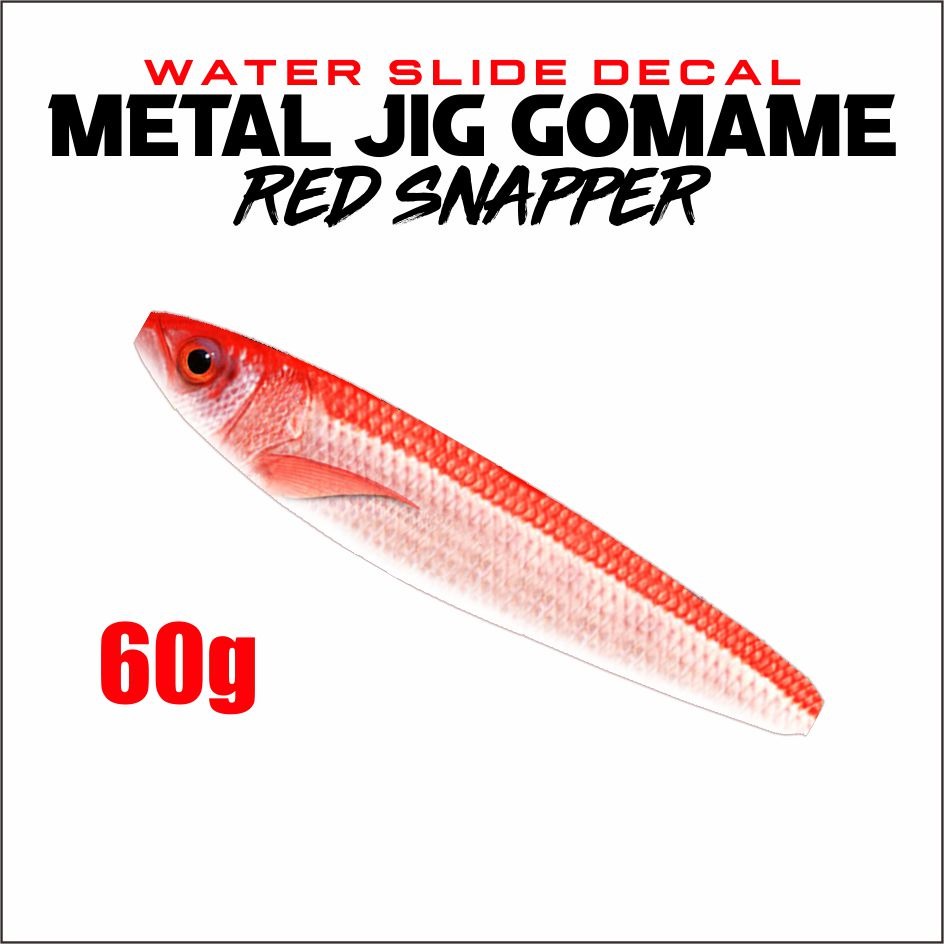 Gomame Red Snapper Water Slide Decal Metal Jig 60g 80g 100g