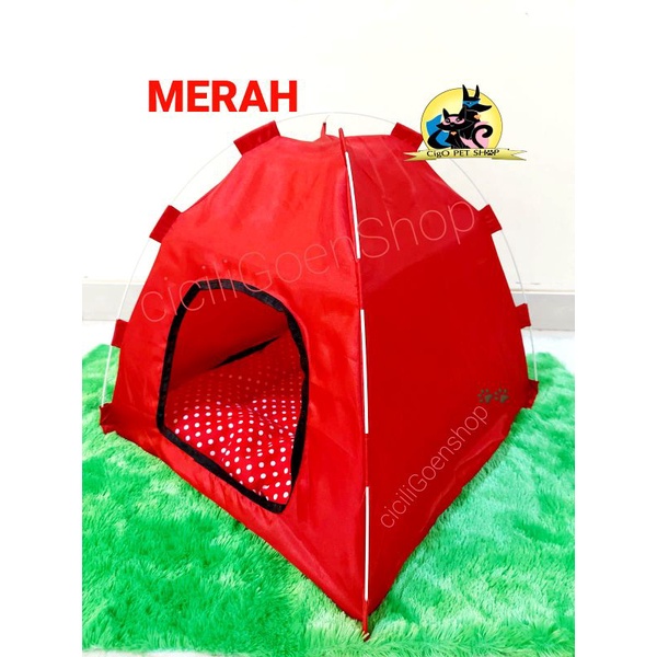 Tenda kitten Kucing anjing gratis Alas Copot Kasur pet tent portable praktis lipat