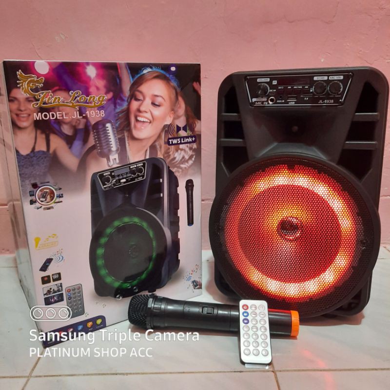 Speaker Bluetooth 8 Inchi Jl1938 Bonus Mic Wireless/Salon Aktif Radio Fm/Speaker Aktif Portable 8inc