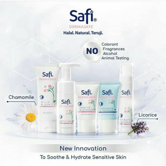 ❤ BELIA ❤ Safi Dermasafe Gel Cleanser Mousse Booster Mist Day Night Moisturizer 3 Essential Kit