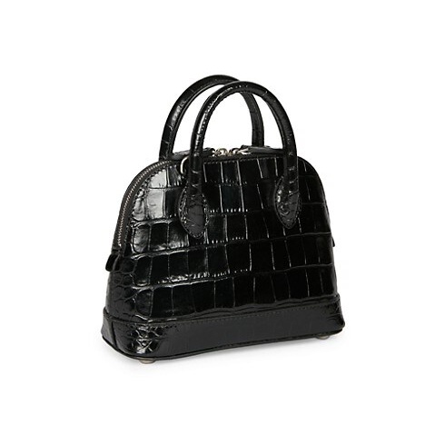 Blenciaga Ville Small Top Handle Bag Black Croco (26 x 22)