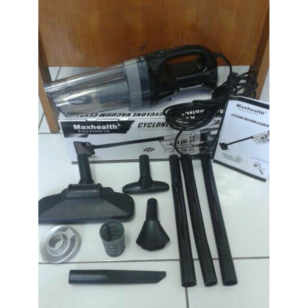 Vacum Cleaner Maxhealth Cyclone - Hitam, Kapasitas Debu 2.5 kg, Suction Power 14500 Pa