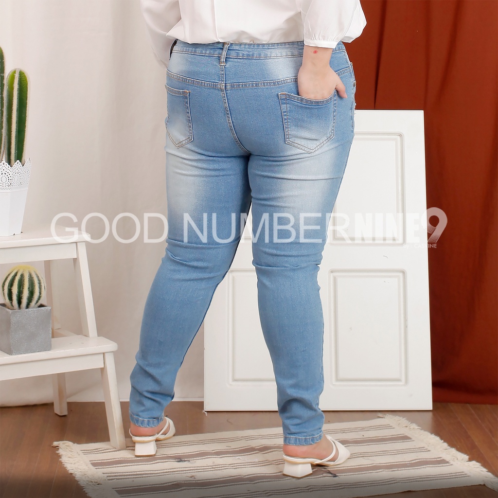 CASVINE JEANS PATCH 030201 CELANA SOBEK RIPPED DESTROY ADA BIGSIZE JUMBO MOLLY MOM JEANS