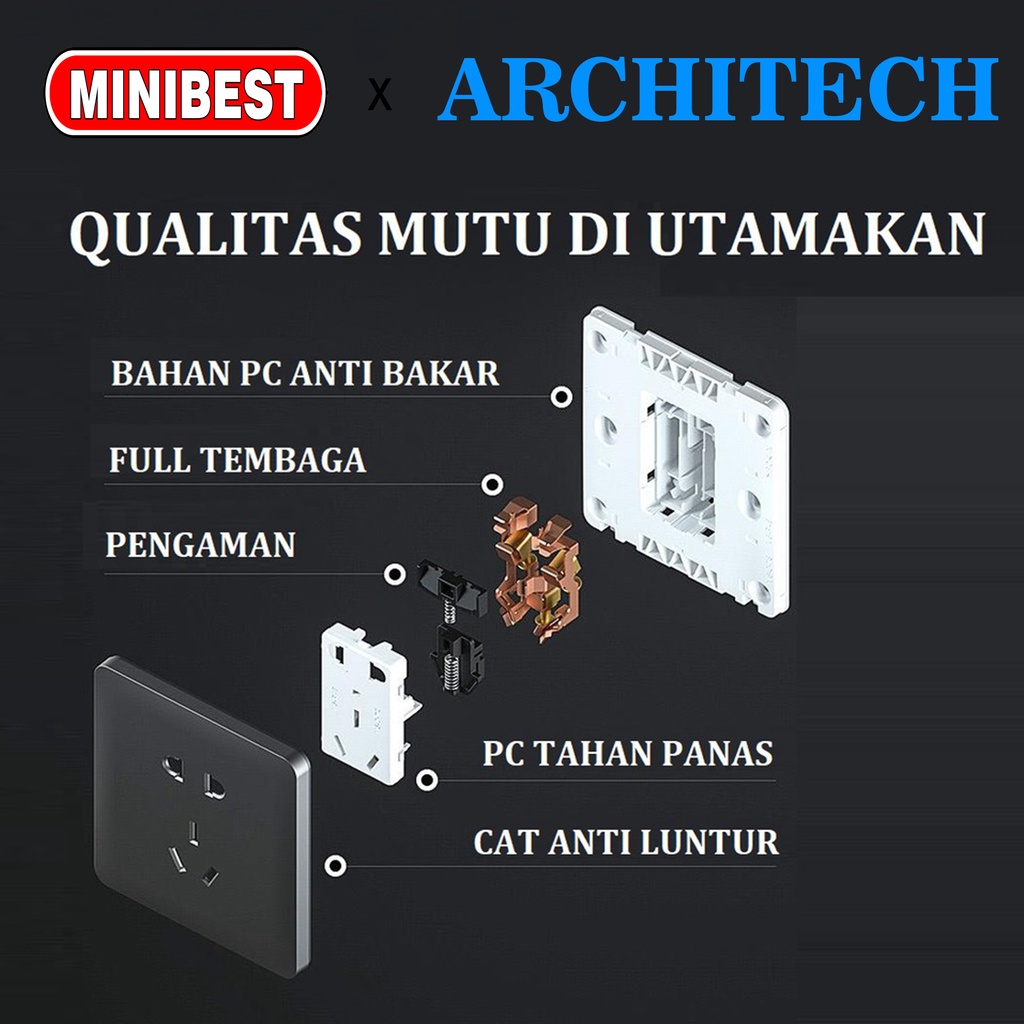 [MB] SAKLAR INFINITY GREY A63 ARCHITECH /STOP KONTAK/ SAKELAR/ CETEKAN SAKLAR RUMAH