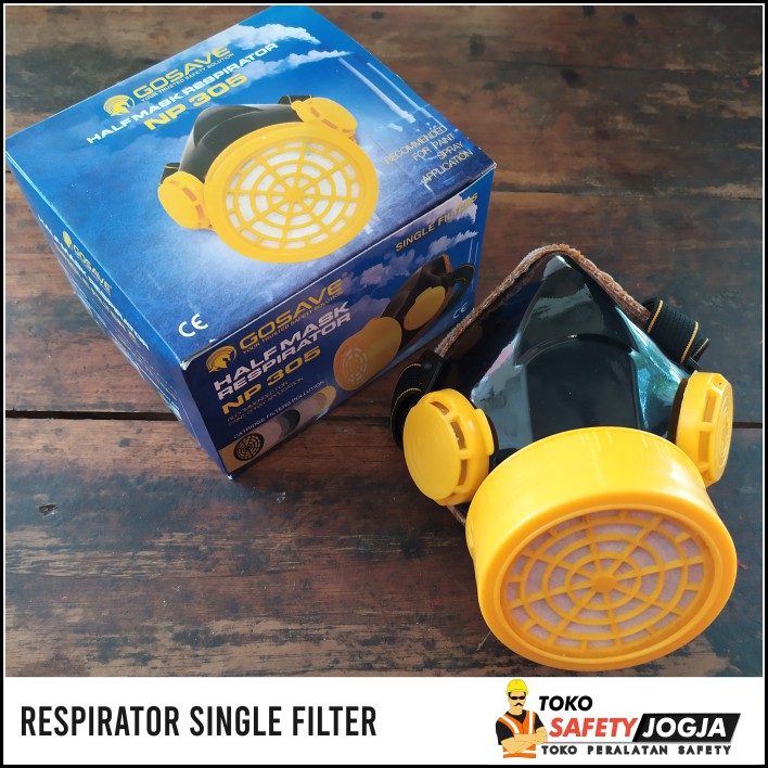 RESPIRATOR GAS MASK HALF FACE SINGLE FILTER