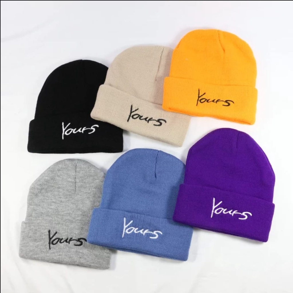 BAYAR DITEMPAT Kupluk Terbaru Beanie Hat Yours/Kupluk Pria Dan Wanita Terlaris/Kupluk Bordir Tulisan