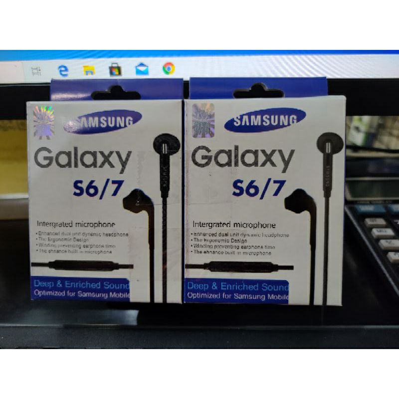 HF HEADSET/EARPHONE SAMSUNG ORI 100% S6/S7/S7-EDGE + MIC PACK DUS