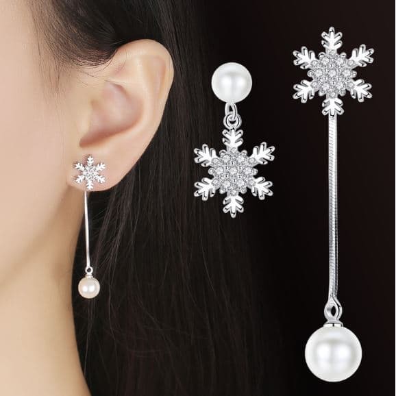 ANTING KOREA PESTA ASIMETRIS SNOWFLAKES PANJANG PENDEK BLINK M9305