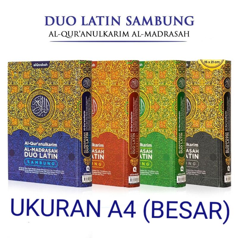 Jual Al Quran Besar Dan Terjemahan Almadrasah Duo Latin SAMBUNG A4 ...