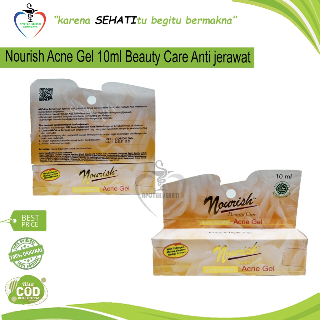 NOURISH SKIN ACNE GEL 10ML SALEP JERAWAT