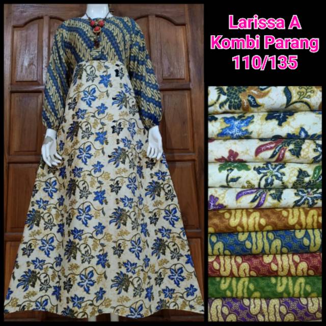 LARISSA DASTER RAYON - baju rumah busui motif batik lengan panjang payung adem