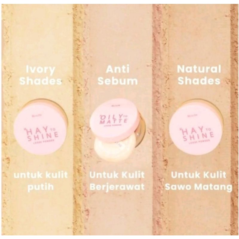 Losee Powder MS GLOW / Bedak Tabur Ms Glow / Hay To Shine / Oily Matte Anti Sebum Ms Glow