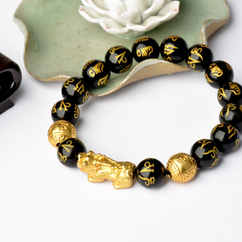 100 Pcs 8mm 10mm 12mm 14mm Anting Supplier Hitam Buddha Charms Beads Bracelets Kalung Batu Bulat Longgar Beads Handmade Membuat