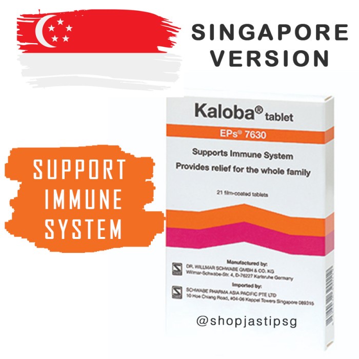 Kaloba Singapore Tablet 21pc Supports Immune System Kekebalan Tubuh SG