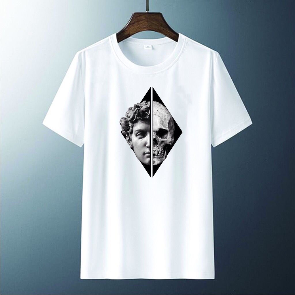 Kaos Pria distro Skull Face T-shirt atasan Pria Lengam Pendek Baju Oblong