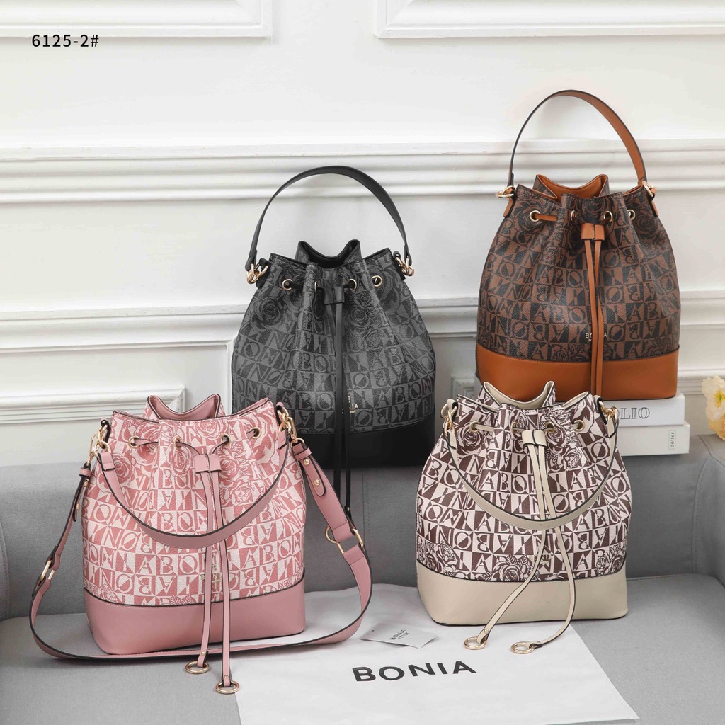 TAS WANITA BATAM IMPORT BONIA ROSE BUCKET BAG 6125-2 KWALITAS SEMI PREMIUM