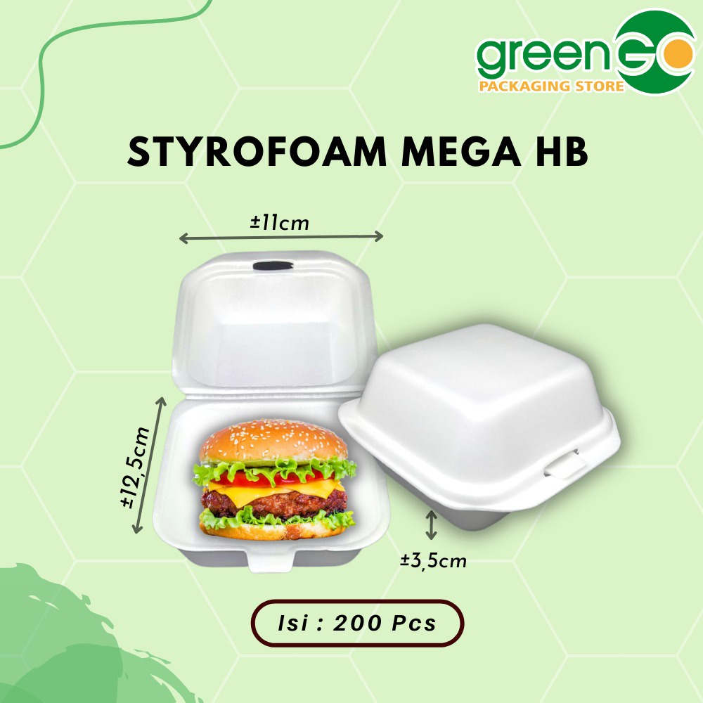 STYROFOAM MEGA ISI 200 PCS / STEROFOAM KECIL MAKANAN / STYROFOAM BURGER KECIL MURAH / FOAM MAKANAN M