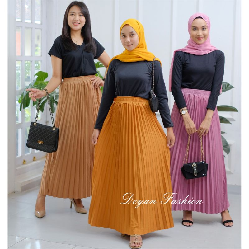 ROK PLISKET WANITA PREMIUM / ROK PLISKET / ROK PLISKET PANJANG / ROK PLISKET JUMBO / ROK PLISKET MAYUNG / ROK PREMIUM