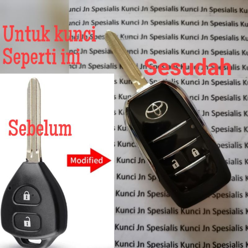 Filp key Toyota yaris, fortuner, innova 2 tombol