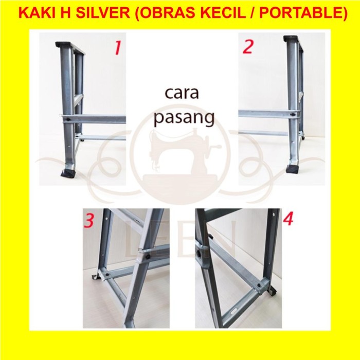 Kaki Mesin Jahit Tradisional / Kecil / Portable Model H Silver LEEN