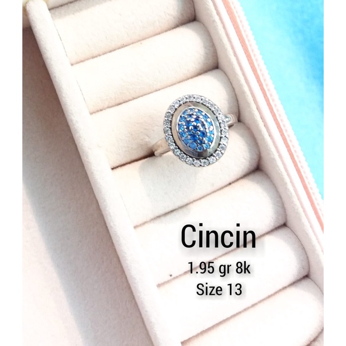 CINCIN WANITA DEWASA EMAS PUTIH ASLI KADAR 375/8K FASHION ENDOLITA MURAH