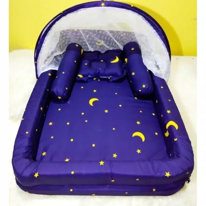 Kasur Kelambu Bayi Set Bantal Guling PREMIUM / Kasur Lipat Kelambu Bayi / Kasur Kelambu