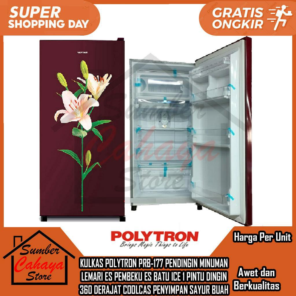 [Kargo] KULKAS POLYTRON PRB-177 PENDINGIN MINUMAN LEMARI ES PEMBEKU ES BATU ICE JUICE JUS 1 PINTU DI