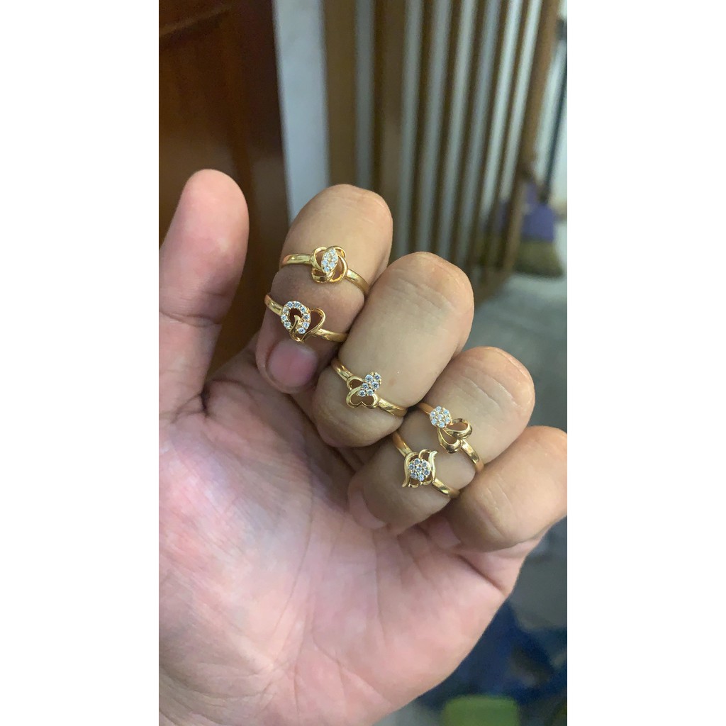 cincin anak dan dewasa emas asli  kadar 700 70% 16k 16k 22 1gram 8 9 10 11 12 13 14 15 16 solitaire permata zircon