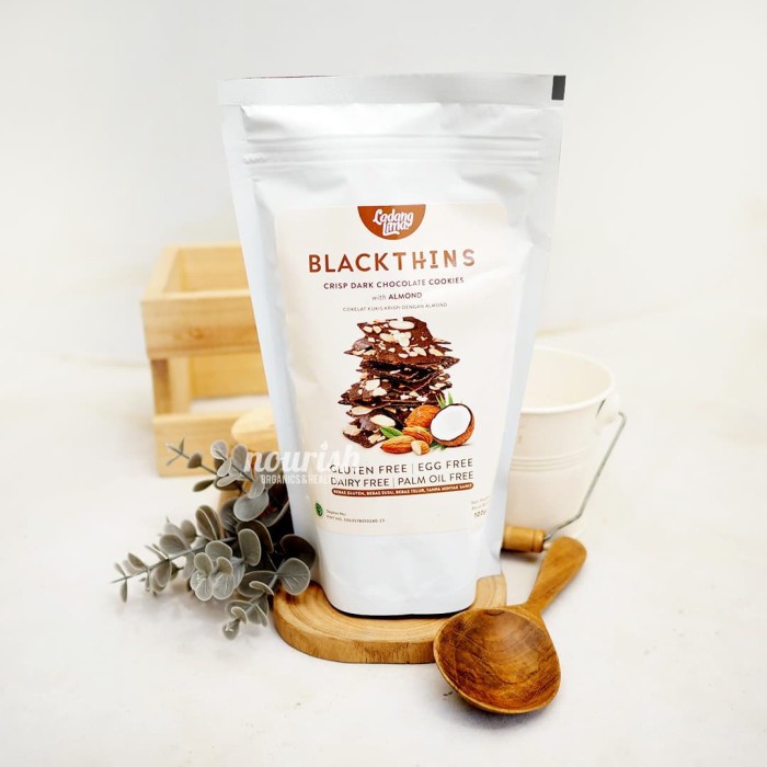 

T20Re Ladang Lima Blackthins Cookies 100Gr Gluten Free Ht51Gr