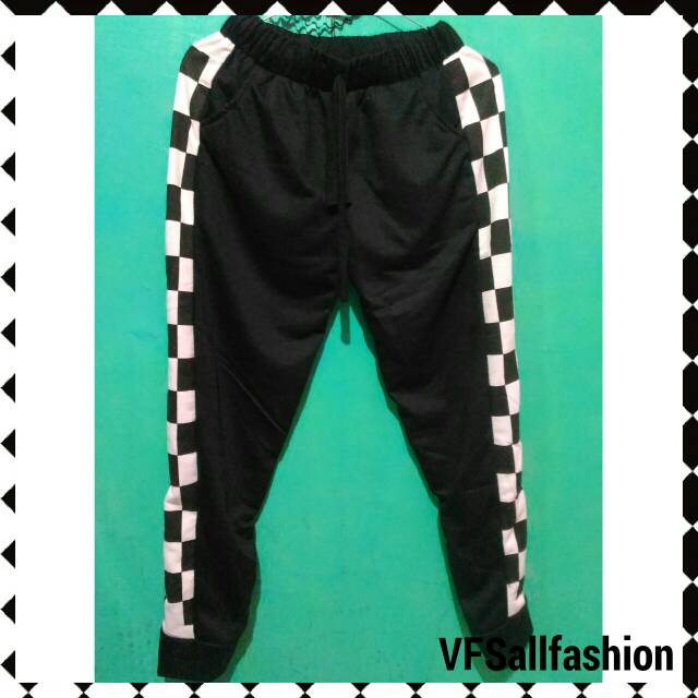 VFS - (COD✔) Celana Joger Merlin - Celana List Catur Wanita / Pria - Celana Kotak - Joger Babyterry