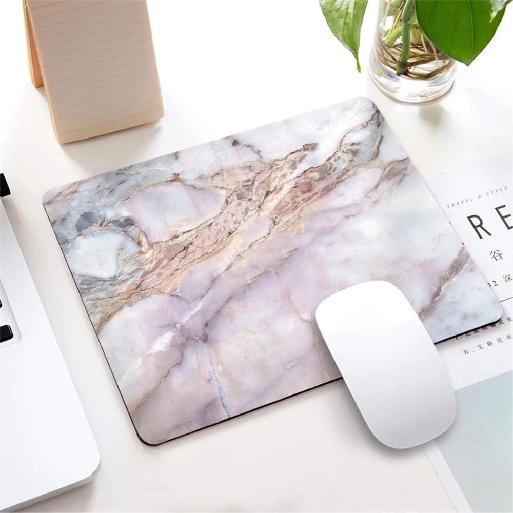 Augustina Marble Mousepad Aksesoris Kantor Keyboard Komputer Sandaran Pergelangan Tangan Untuk Gaming Cup Mat Mouse Pad