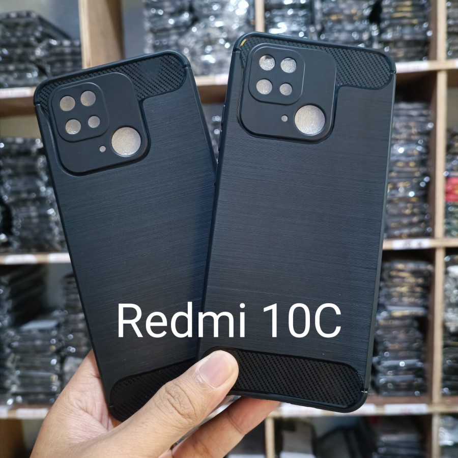 REDMI 10C REDMI 10A CASE IPAKY CARBON SOFTCASE BLACK KARBON SOFT SILIKON KARET CASING COVER PELINDUNG BELAKANG