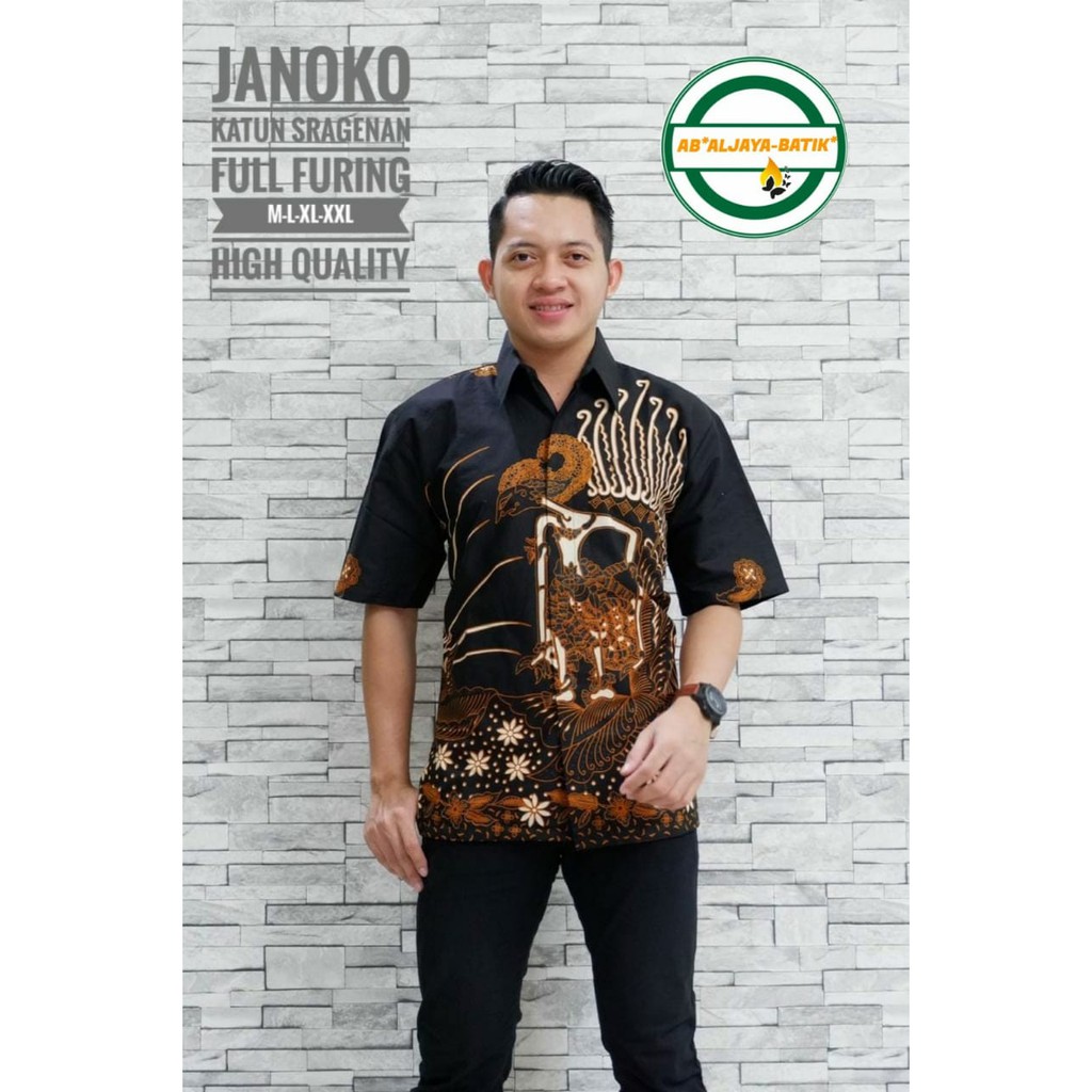 Batik Pria JANOKO Asli Katun Halus Sragenan Full Furing Murah