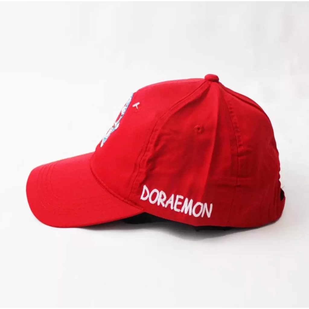 Topi dewasa wanita Doraemon fashion wanita/ Aksesoris fashion / Topi bisbol doraemon kekinian- Merah