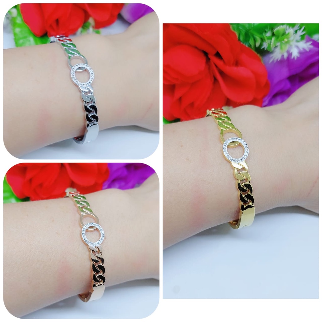 Gelang titanium permata perhiasan fashion 0320