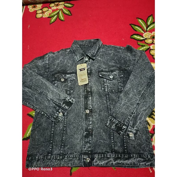JAKET JEANS WANITA HODIE JAKET CEWEK JUMBO OVERSIZE JINS DENIM JAKET LEPIS KEKINIAN-Biondy Snow hitam