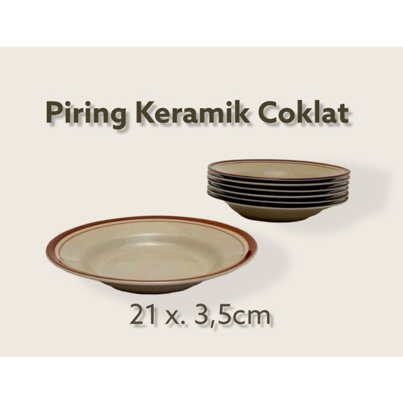 Piring Keramik Coklat