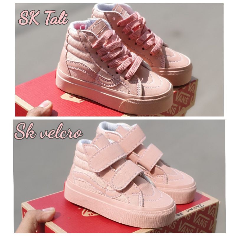 Sepatu anak sk8 perekat/tali peach sepatu anak perempuan